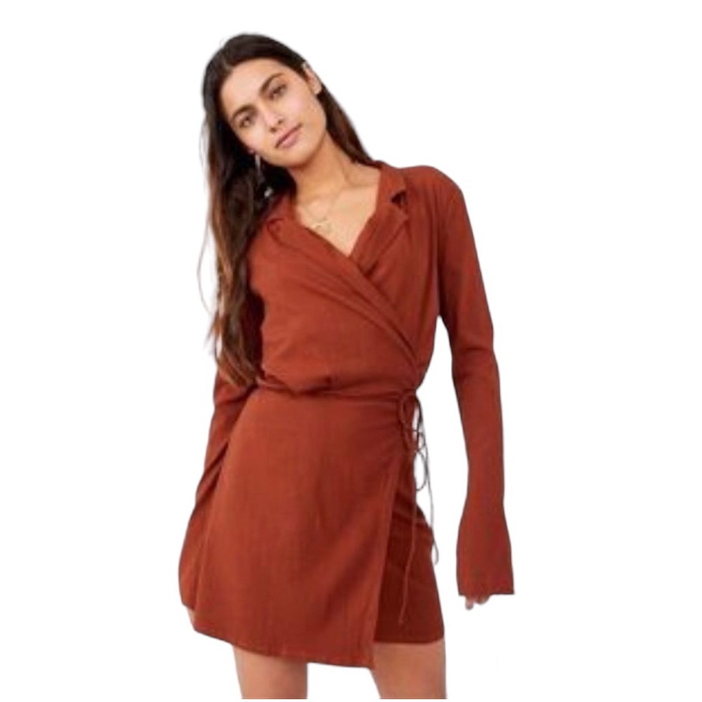 Free People Helena Wrap Dress Coconut Shell Size XL